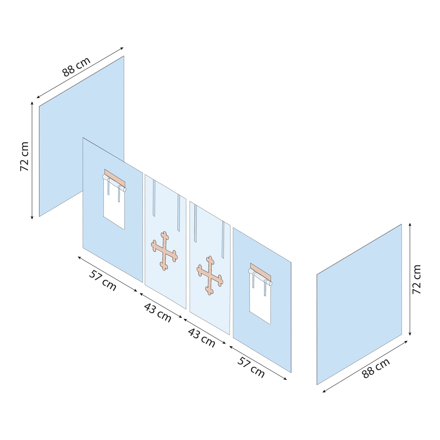 Hoppekids Fairytale Knight curtain for half-high and bunk bed