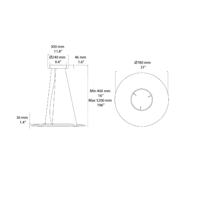 10 HEURES 10 Iris Lampada a Sospensione Orizzontale LED