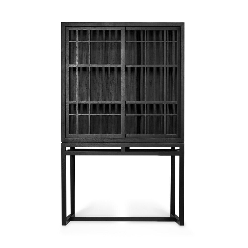 Credenza Burung in Rovere - 2 porte scorrevoli - nero - verniciato - ginardi arredamenti srl