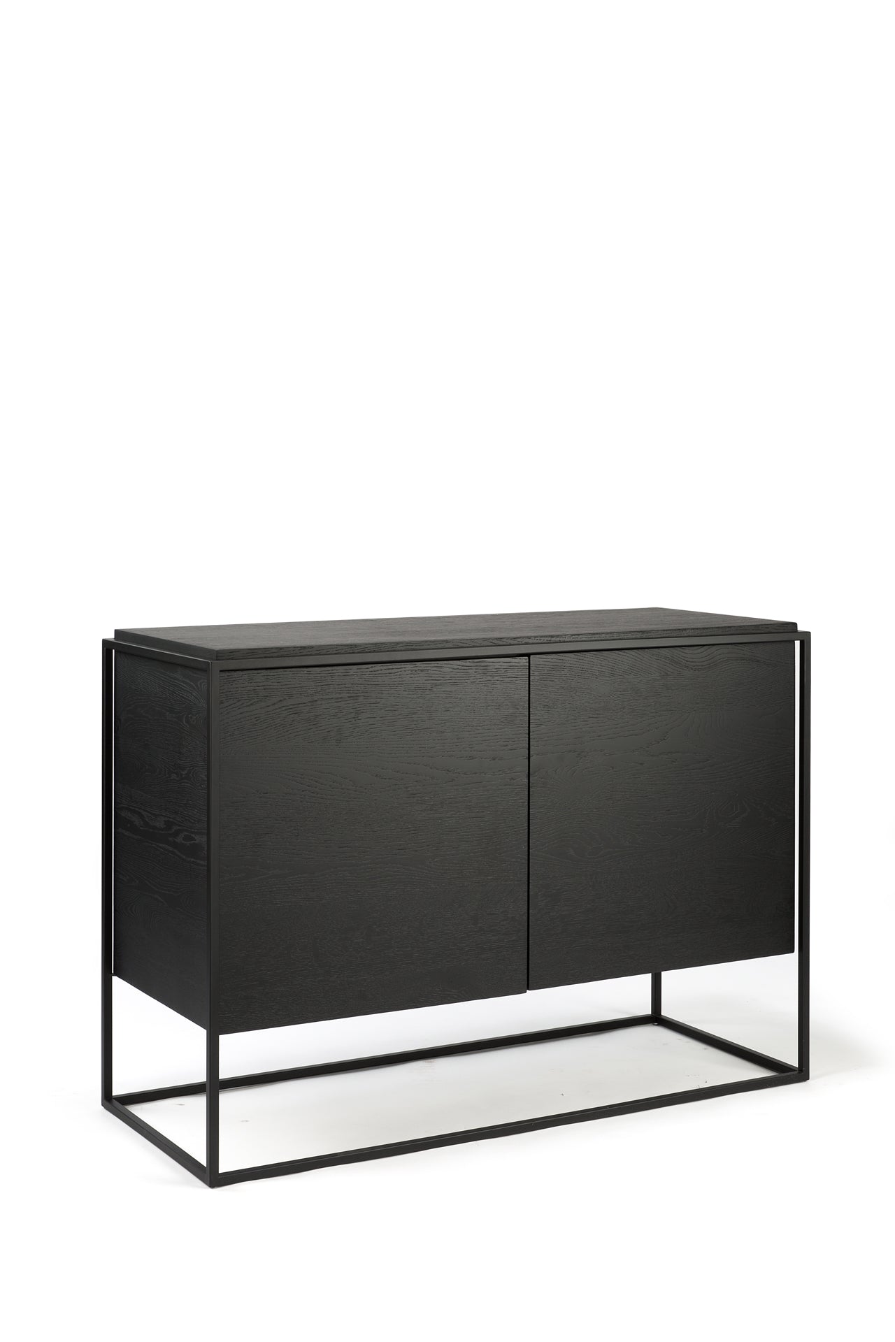 Credenza Monolit in Rovere - nero - 2 ante - metallo nero - verniciato - ginardi arredamenti srl