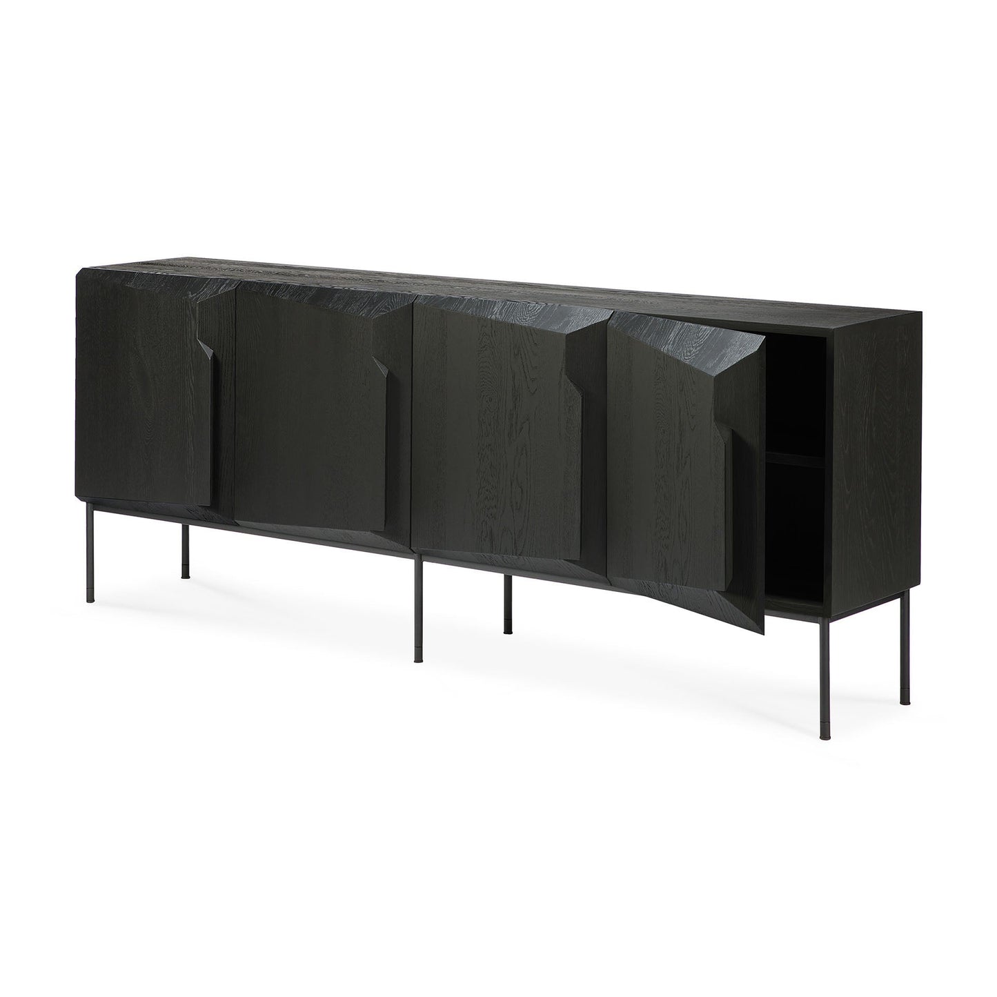 Credenza Stairs in Rovere - 4 ante - nero - verniciato - ginardi arredamenti srl