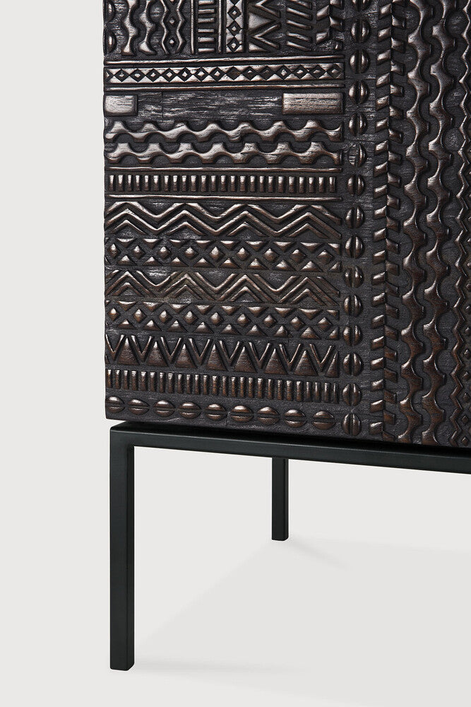 Credenza Tabwa Ethnicraft in Teck - 4 ante - nero - verniciato