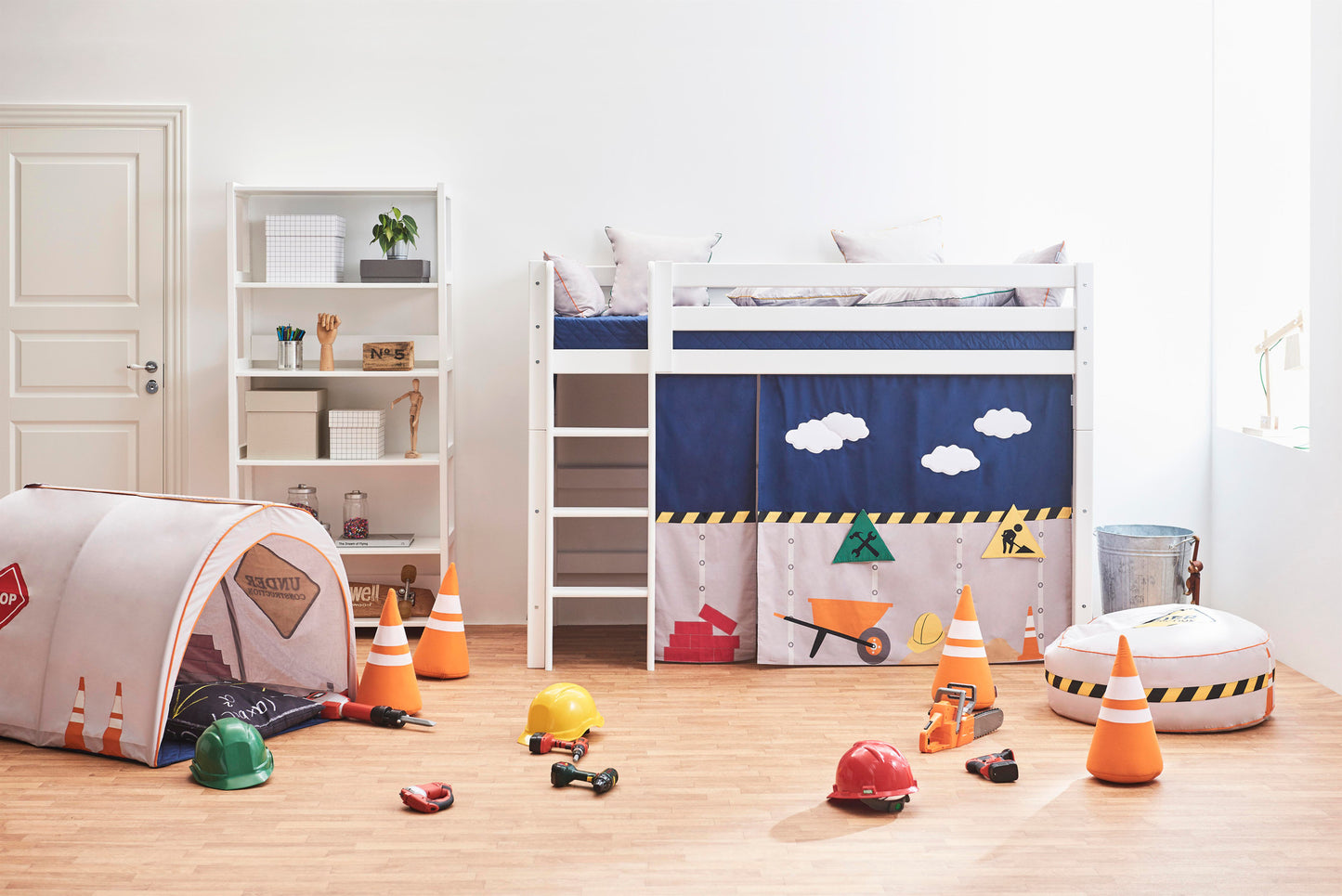 Hoppekids Construction curtain for mid-high bed