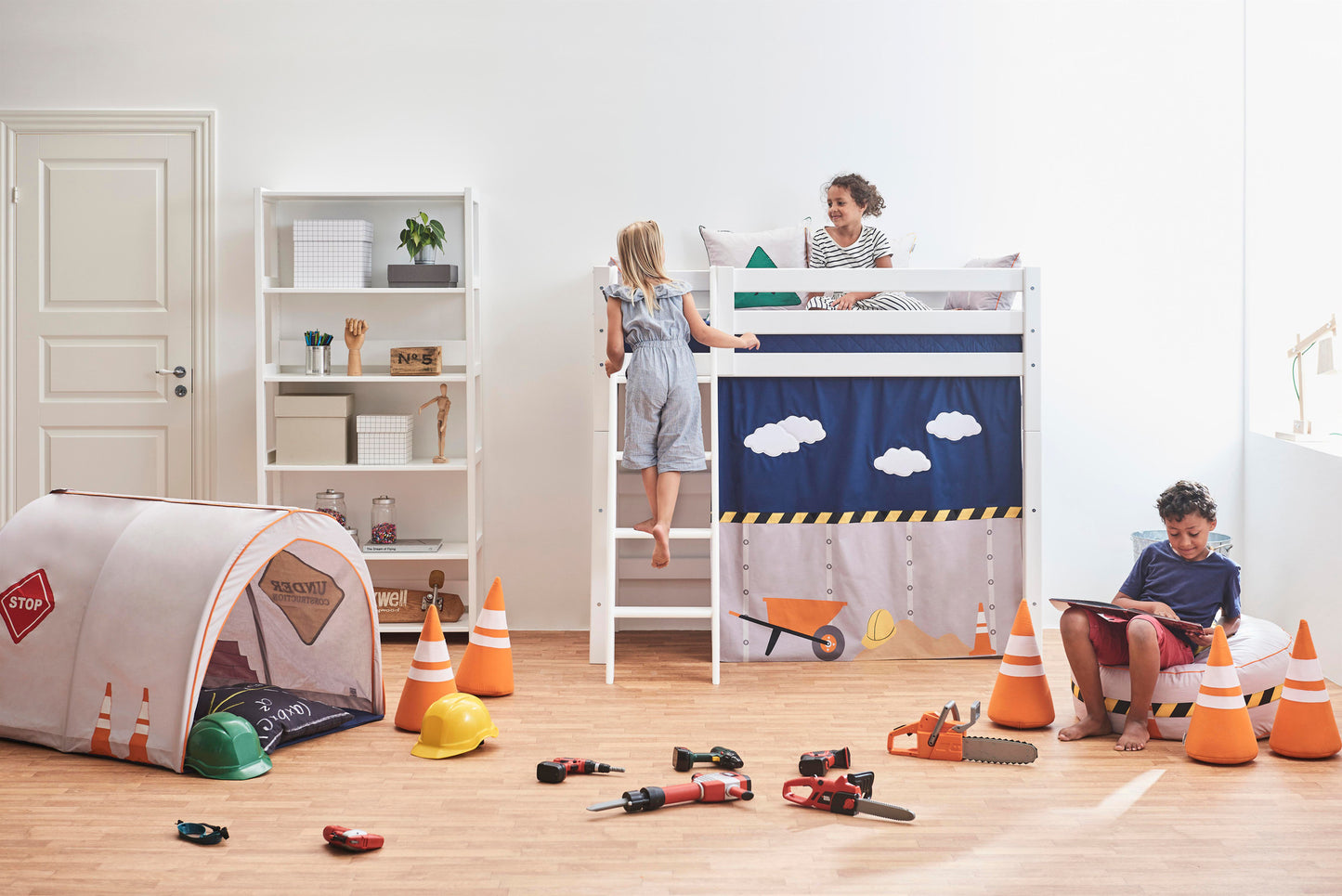 Hoppekids Construction curtain for mid-high bed