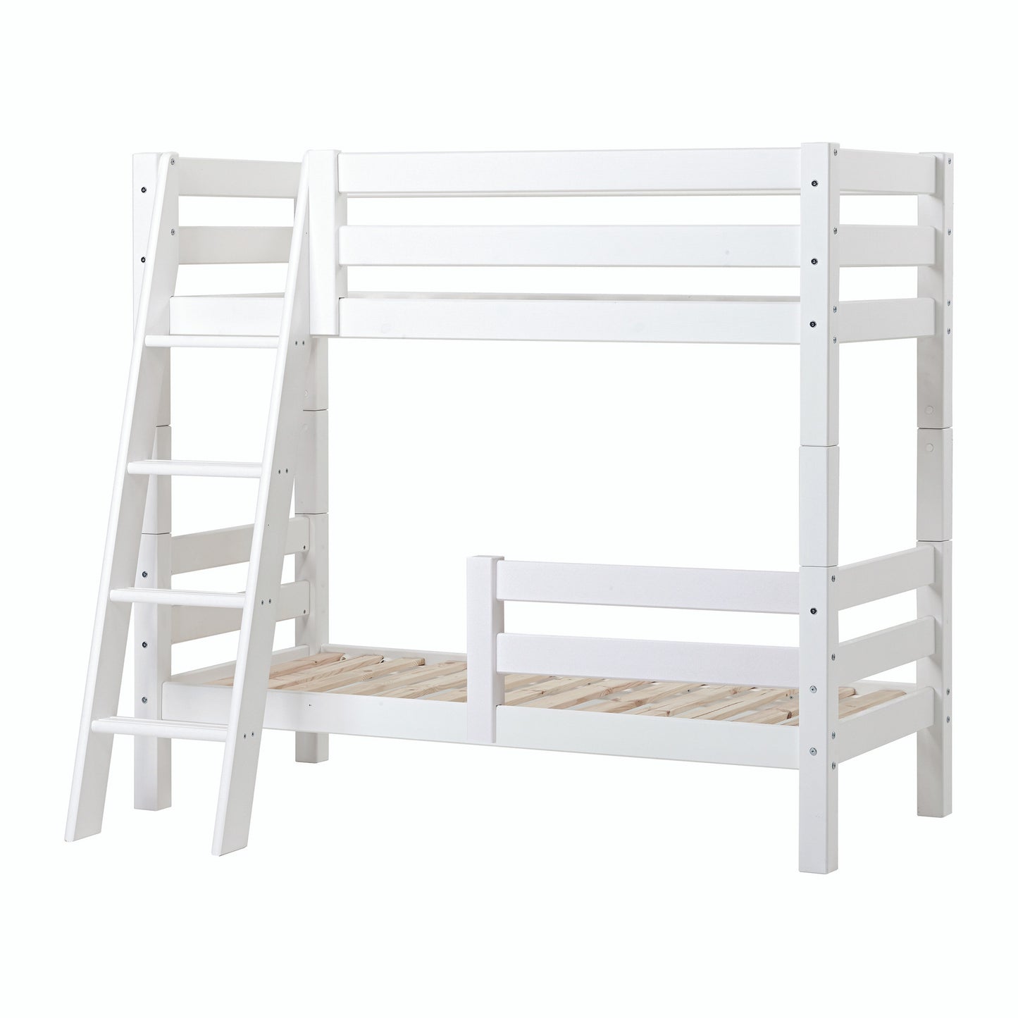 Hoppekids ECO Luxury Bunk bed with two bed rails and slanted ladder