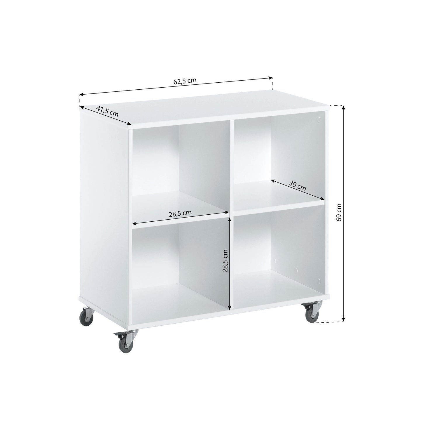 Hoppekids 70' Shelf unit on wheels