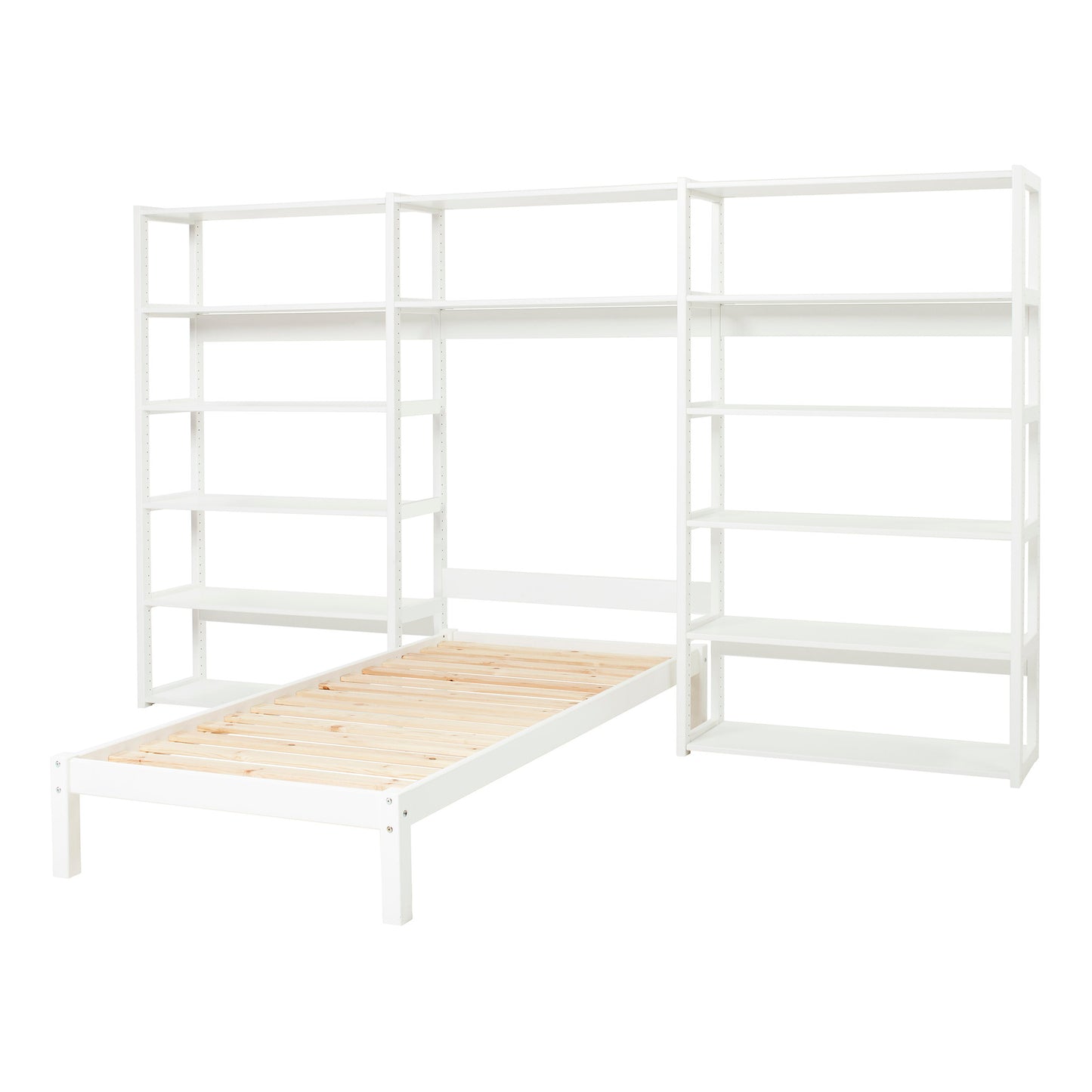 Hoppekids STOREY bookshelf with 14 shelves and bed