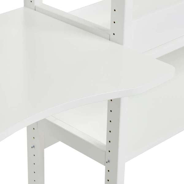 Hoppekids STOREY bookshelf with 3 sections, 14 shelves and desktop 80 cm wide, White