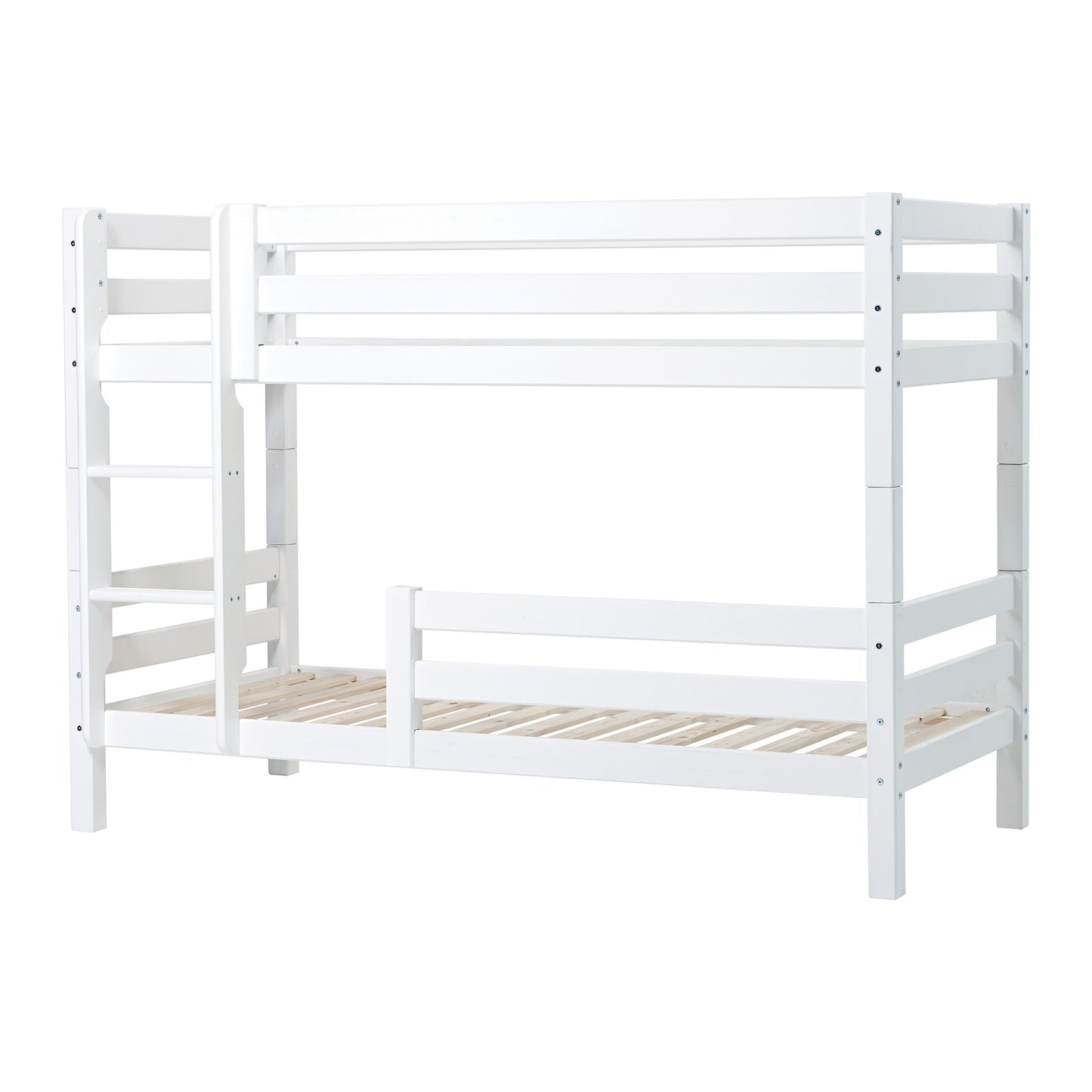 Hoppekids ECO Luxury Bunk bed 90x200 cm with two bed rails, Flexible slat frame, White