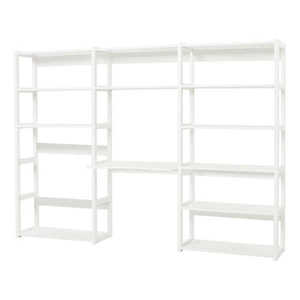 Hoppekids STOREY bookshelf with 3 sections, 12 shelves and desktop