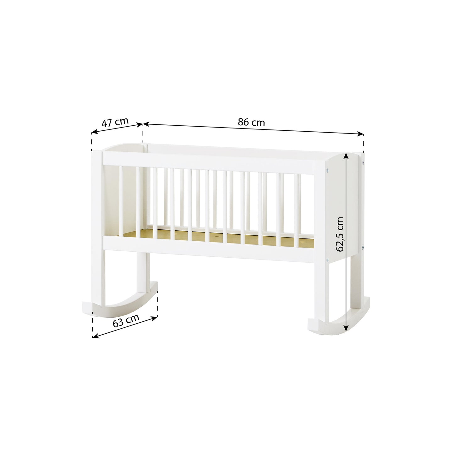 Hoppekids cradle/bench 40x80 cm, White