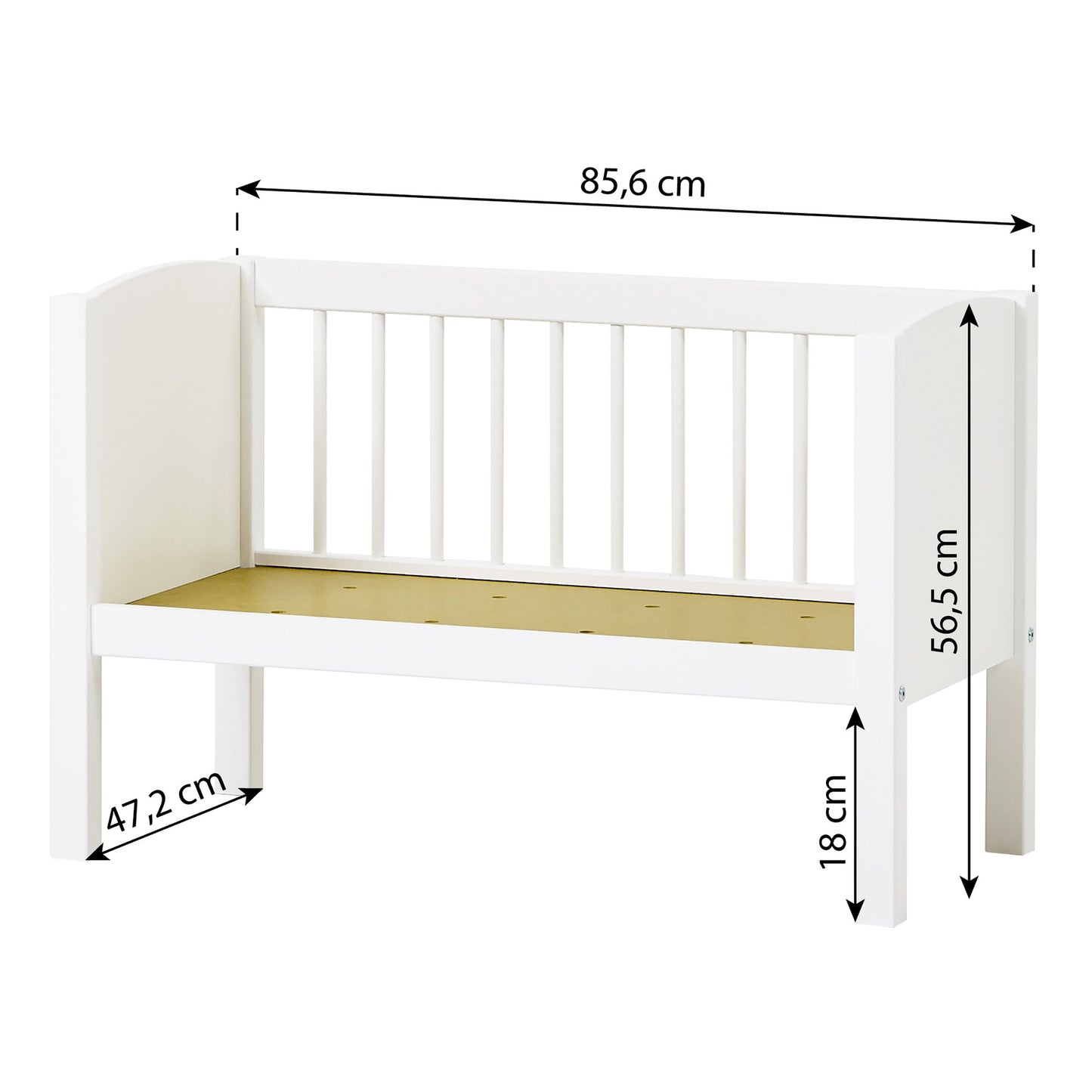 Hoppekids cradle/bench 40x80 cm, White