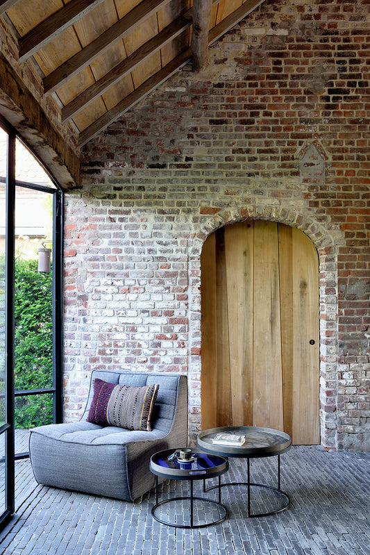 Tavolino vassoio tondo - basso - set di S/L - verniciato (vassoi non inclusi) - ginardi arredamenti srl