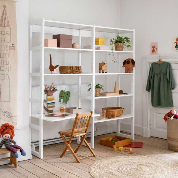 Hoppekids STOREY bookshelf with 8 shelves and desk