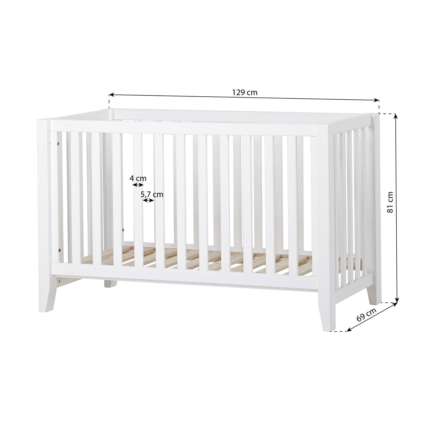 Hoppekids ANTON crib 60x120, White