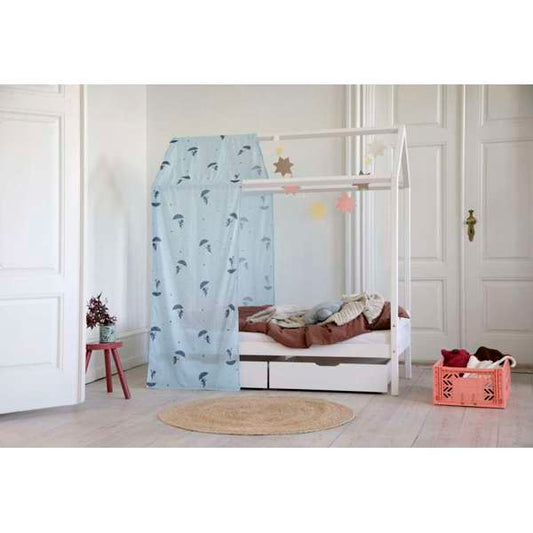 Hoppekids Ole Lukoie curtain for house bed, Blue