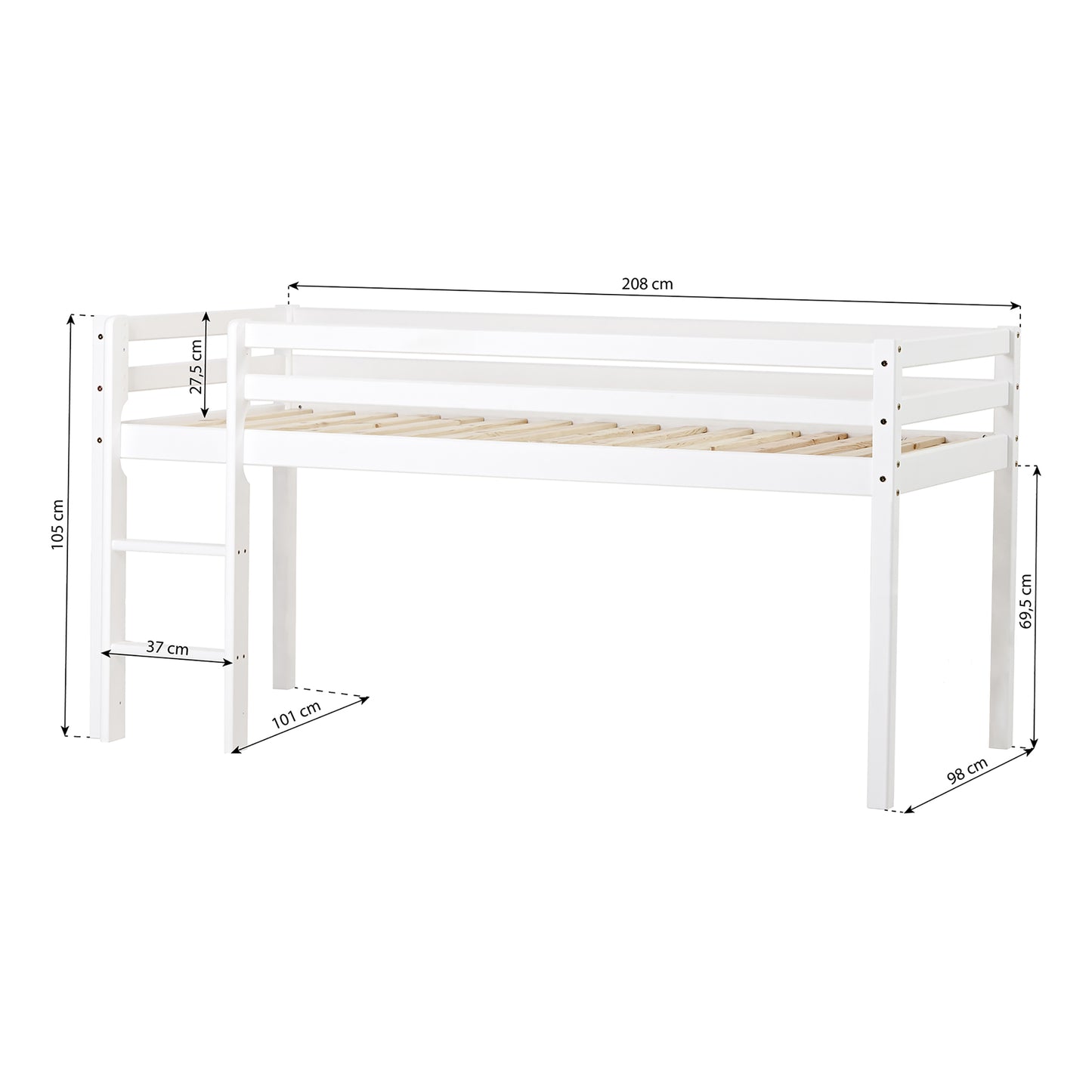 Hoppekids ECO Dream half high bed non-dividable