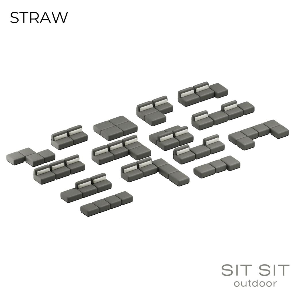 Divano modulo singolo Straw - grigio