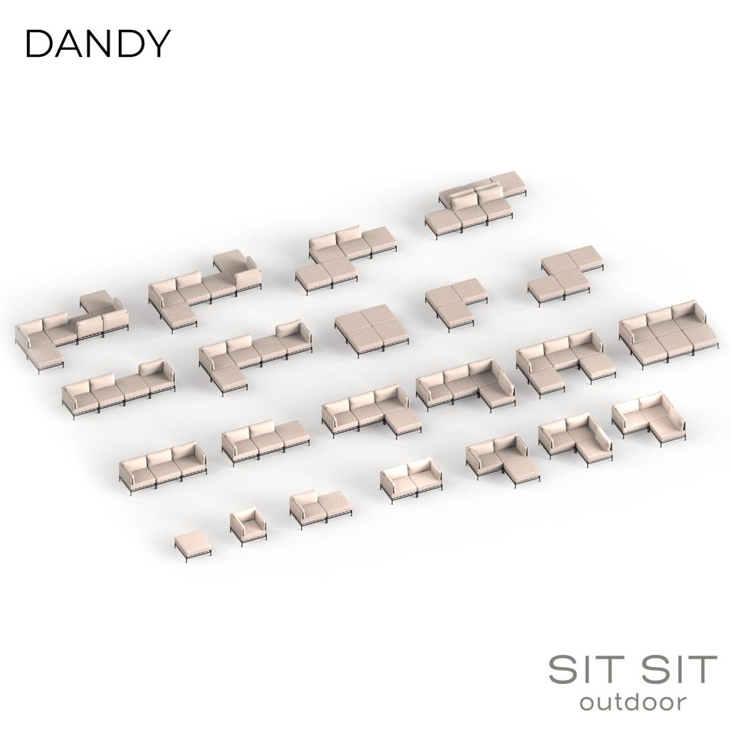 Divano Dandy 3 posti - grigio