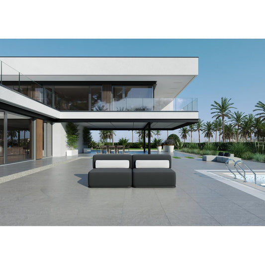 Divano due posti Straw - grigio scuro