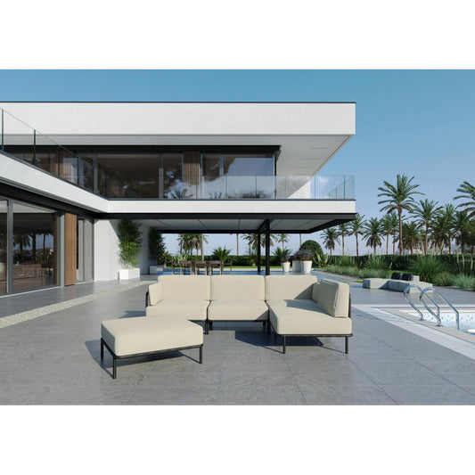 Divano Salve 3 posti con modulo singolo e pouf - Beige