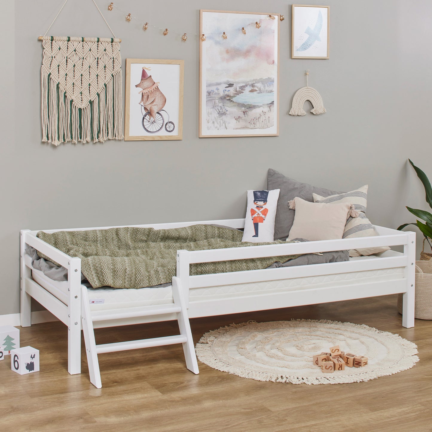 Hoppekids ECO Dream Junior bed with Ladder and bed rail