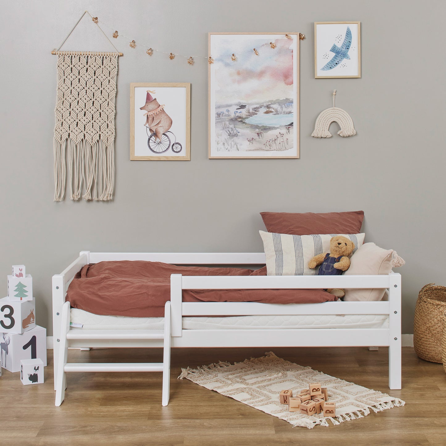 Hoppekids ECO Dream Junior bed with Ladder and bed rail