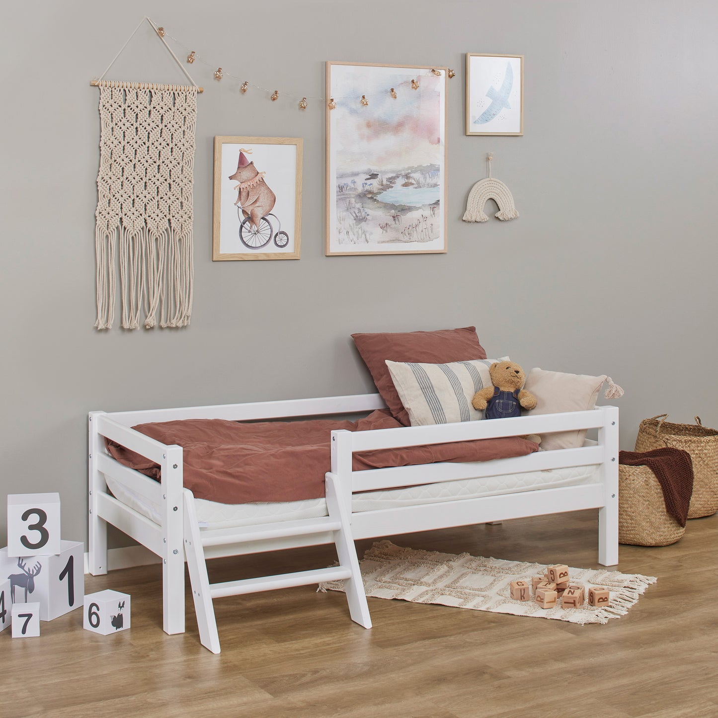 Hoppekids ECO Dream Junior bed with Ladder and bed rail