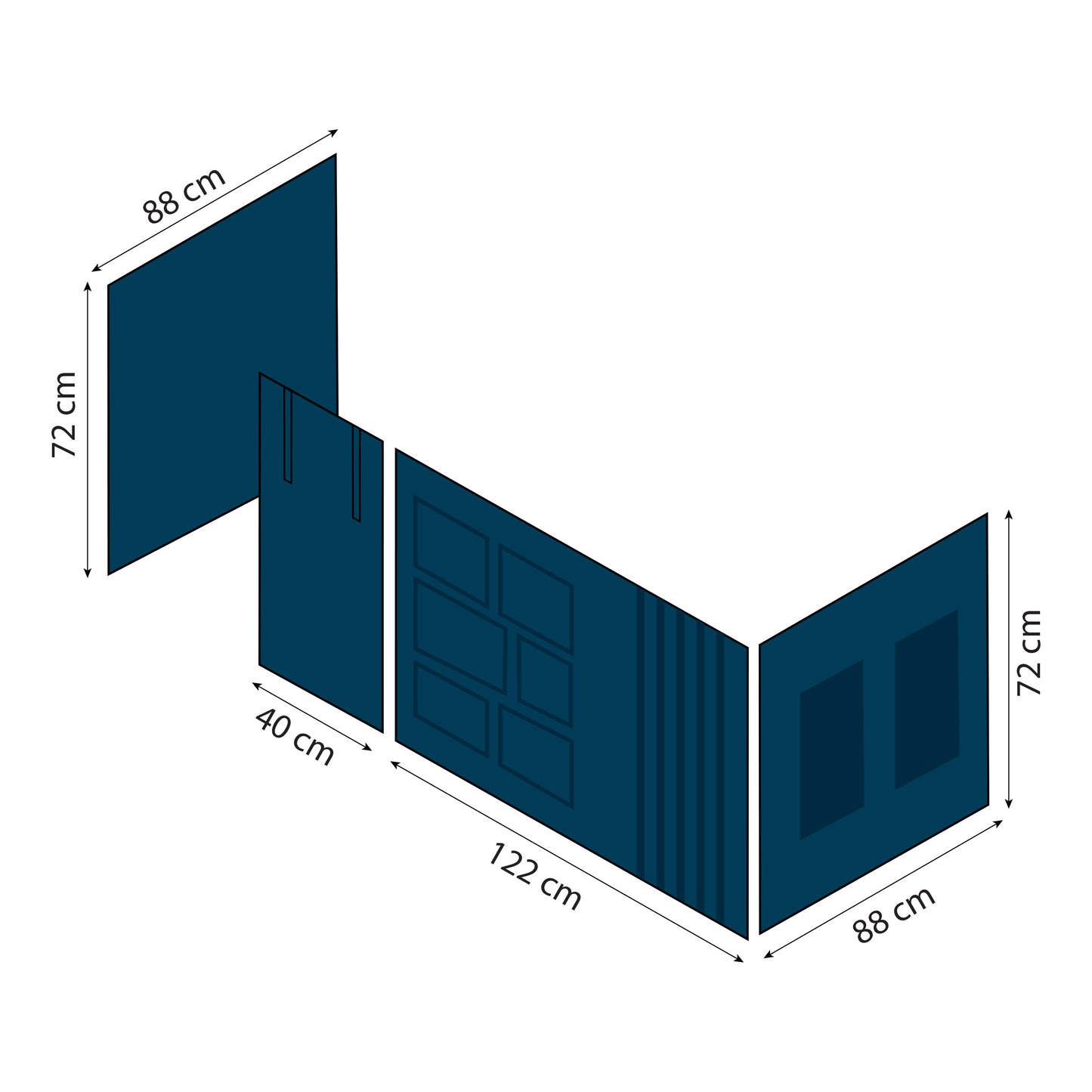 Hoppekids Creator curtain for half-high and bunk bed 90x200 cm