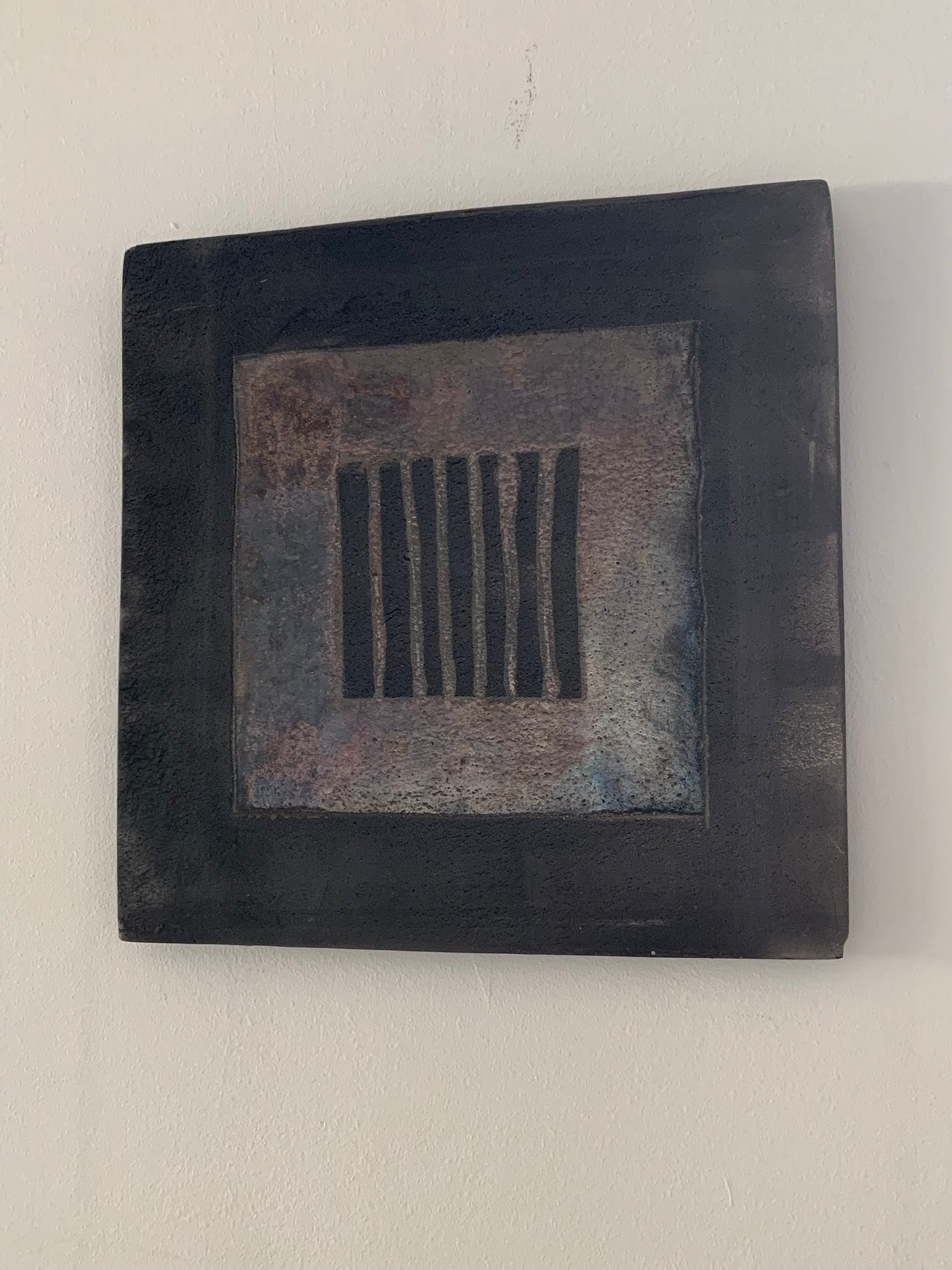 Formella in ceramica Raku 30×30 – pezzo unico artigianale