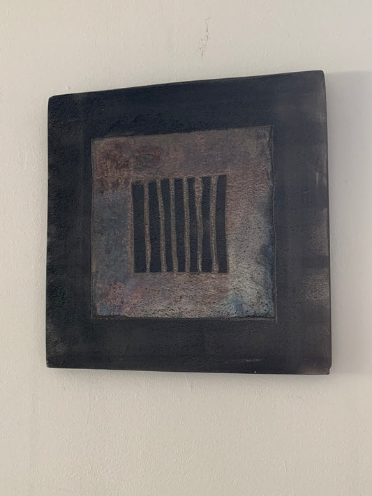 Formella in ceramica Raku 30×30 – pezzo unico artigianale