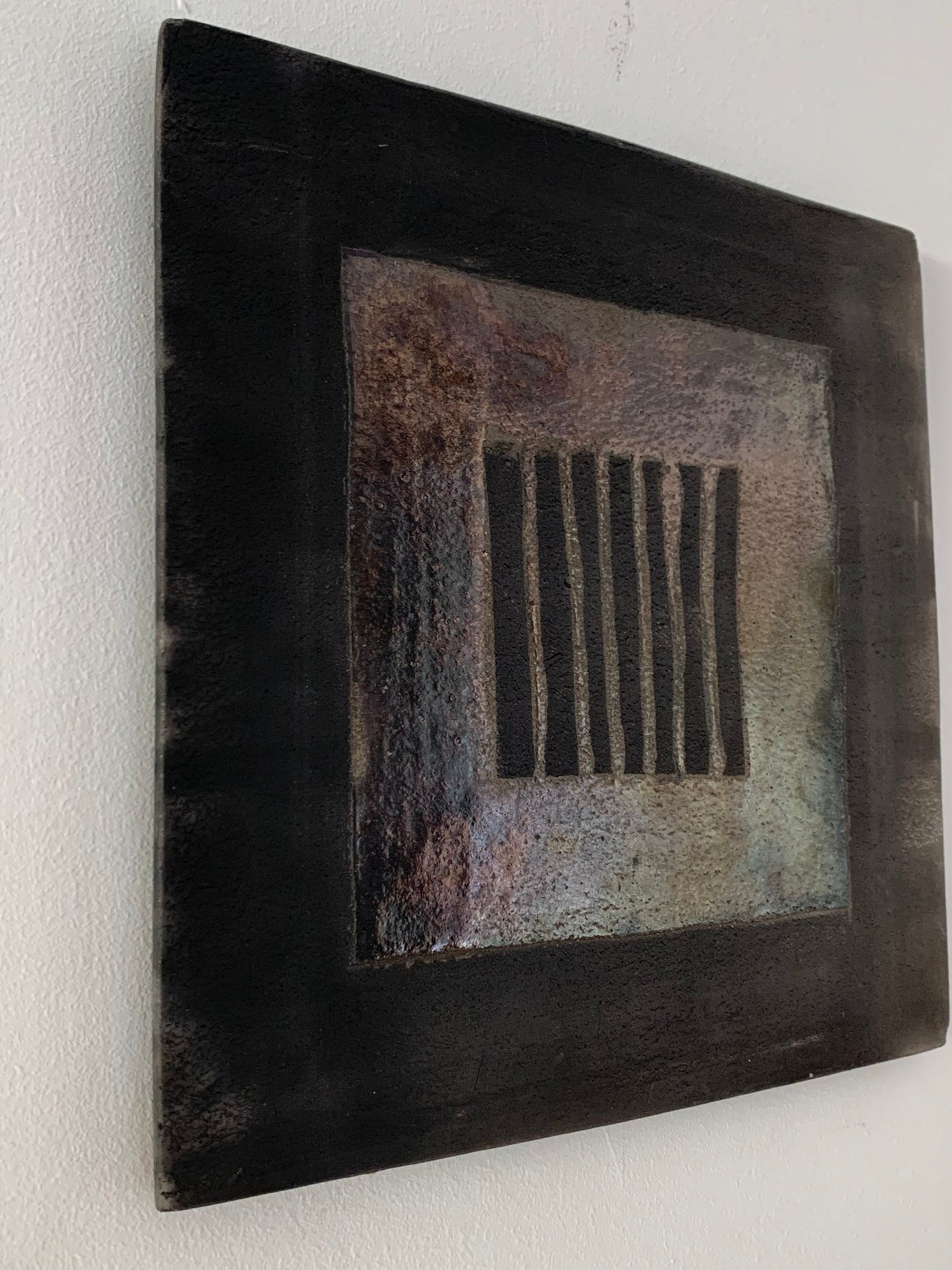 Formella in ceramica Raku 30×30 – pezzo unico artigianale