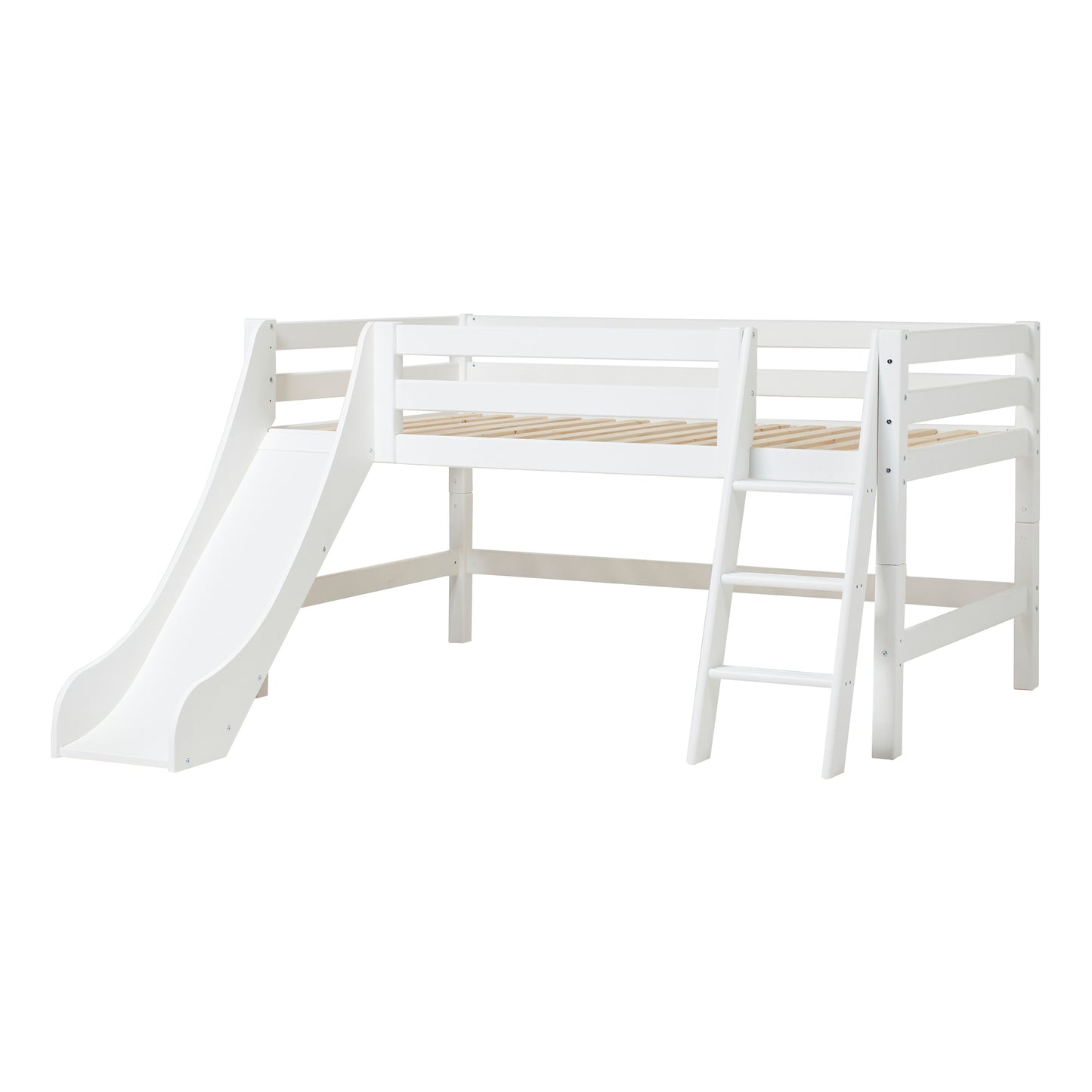 Hoppekids ECO Luxury half high bed with slide and slanted ladder