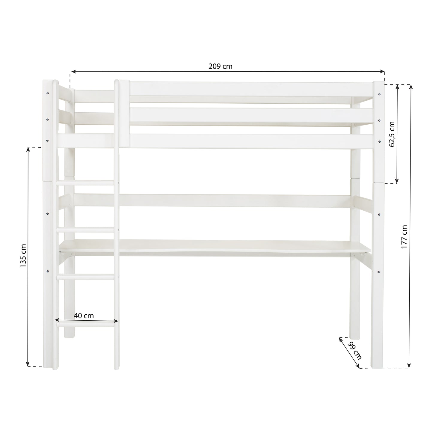 Hoppekids ECO Luxury High sleeper with desk