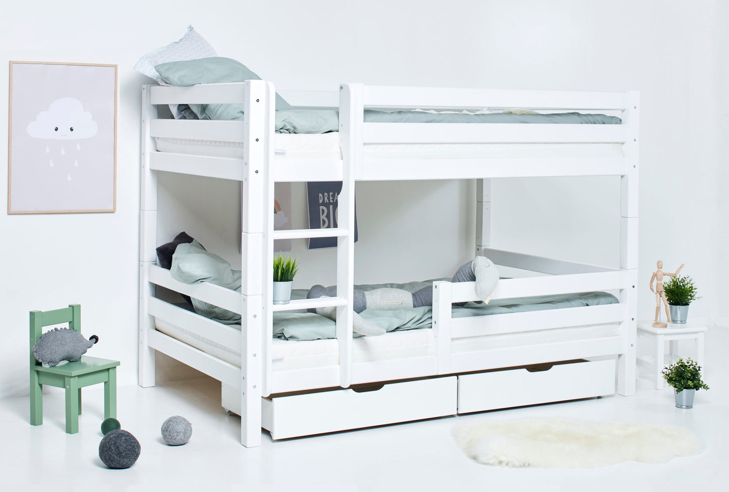 Hoppekids ECO Luxury Bunk bed with two bed rails