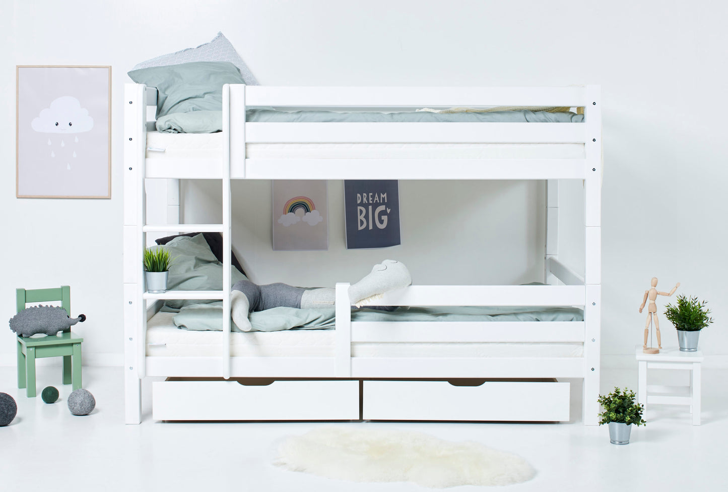 Hoppekids ECO Luxury Bunk bed with two bed rails