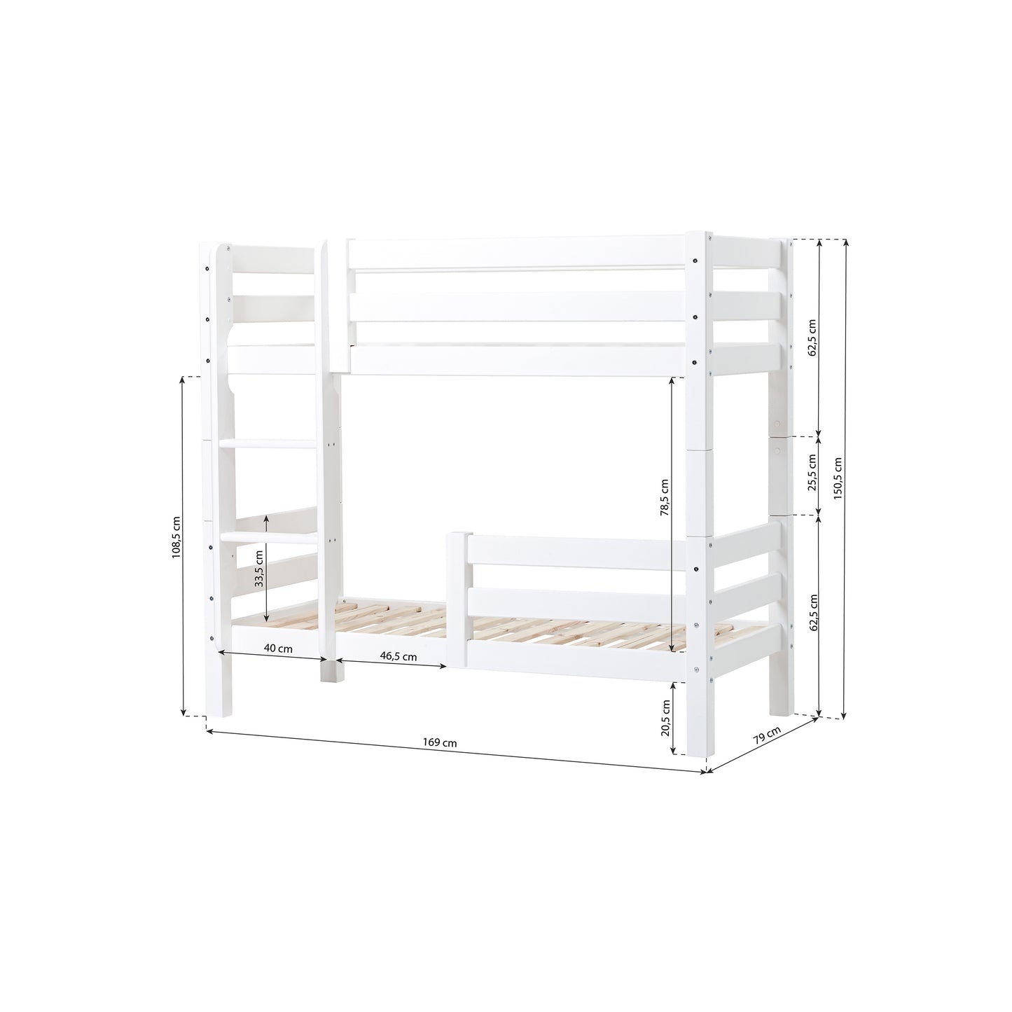 Hoppekids ECO Luxury Bunk bed with two bed rails