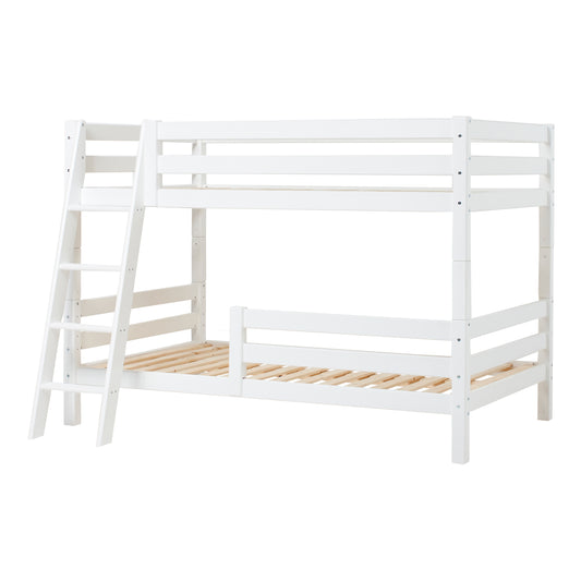 Hoppekids ECO Luxury Bunk bed with two bed rails and slanted ladder