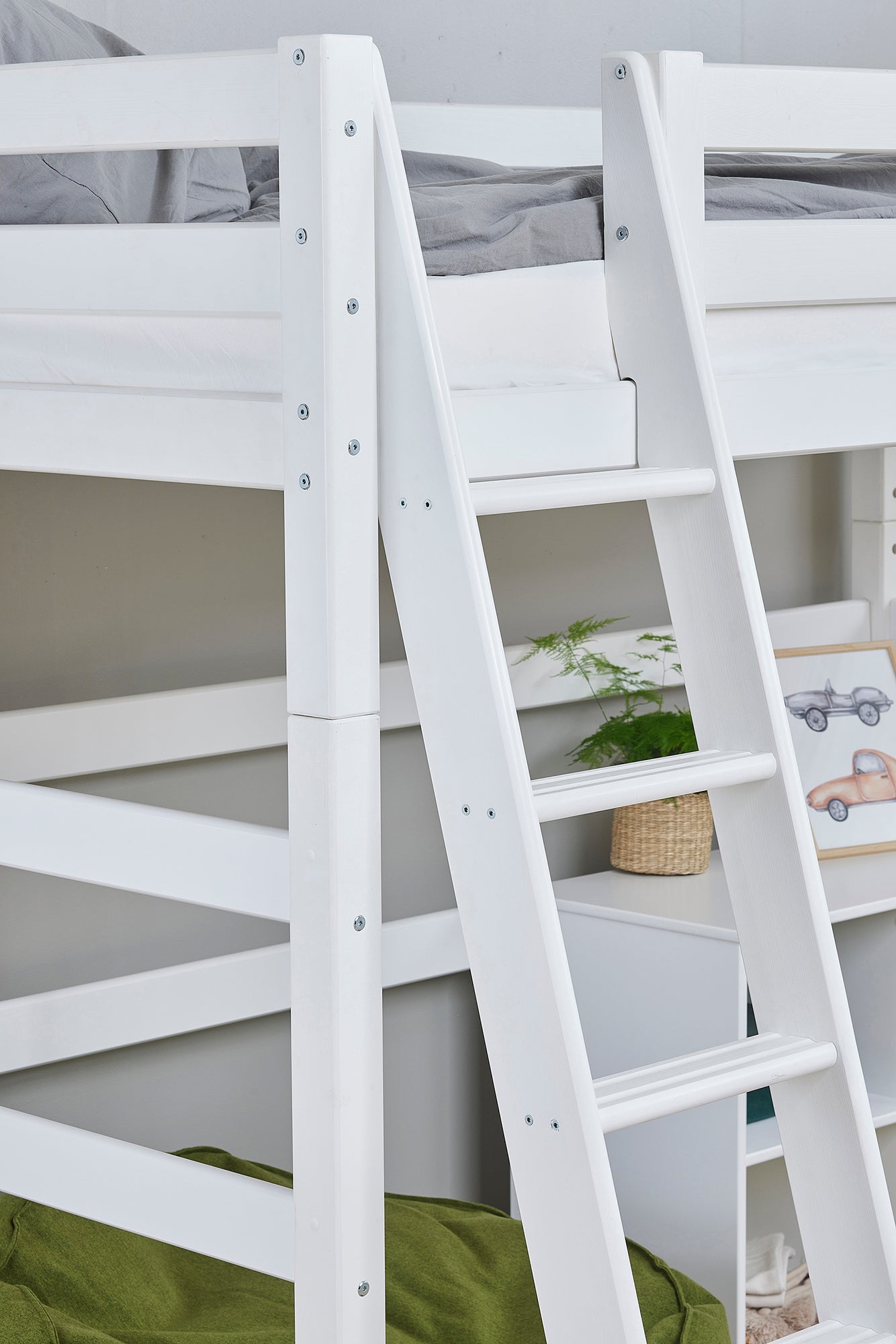 Hoppekids ECO Luxury High sleeper with slanted ladder, Flexible slat frame