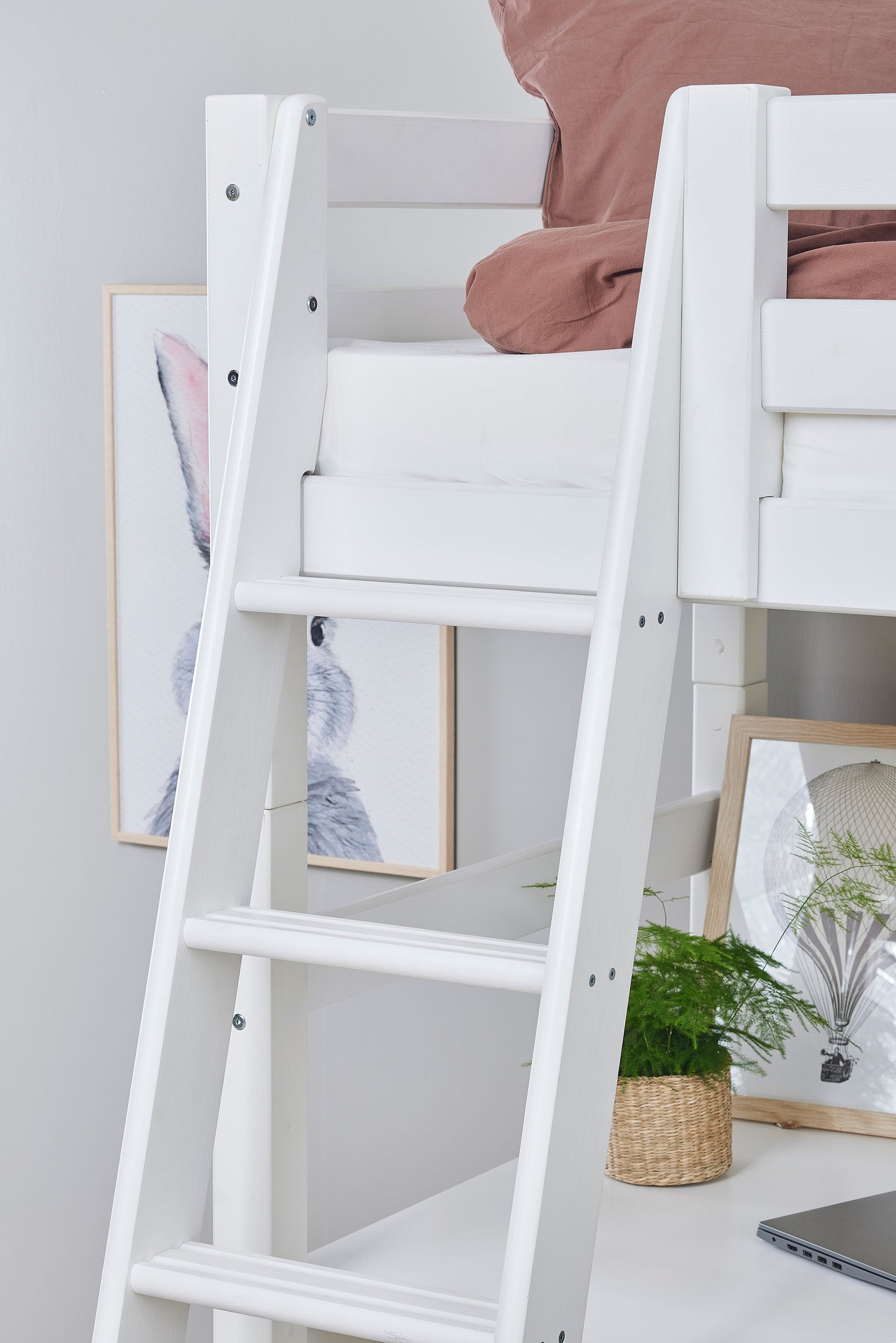 Hoppekids ECO Luxury High sleeper with desk and slanted ladder