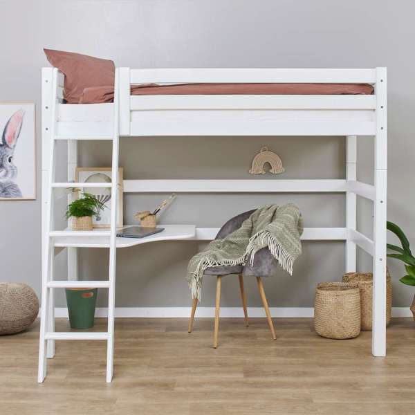Hoppekids ECO Luxury MEGA-bed with slanted ladder, lounge-module and desk