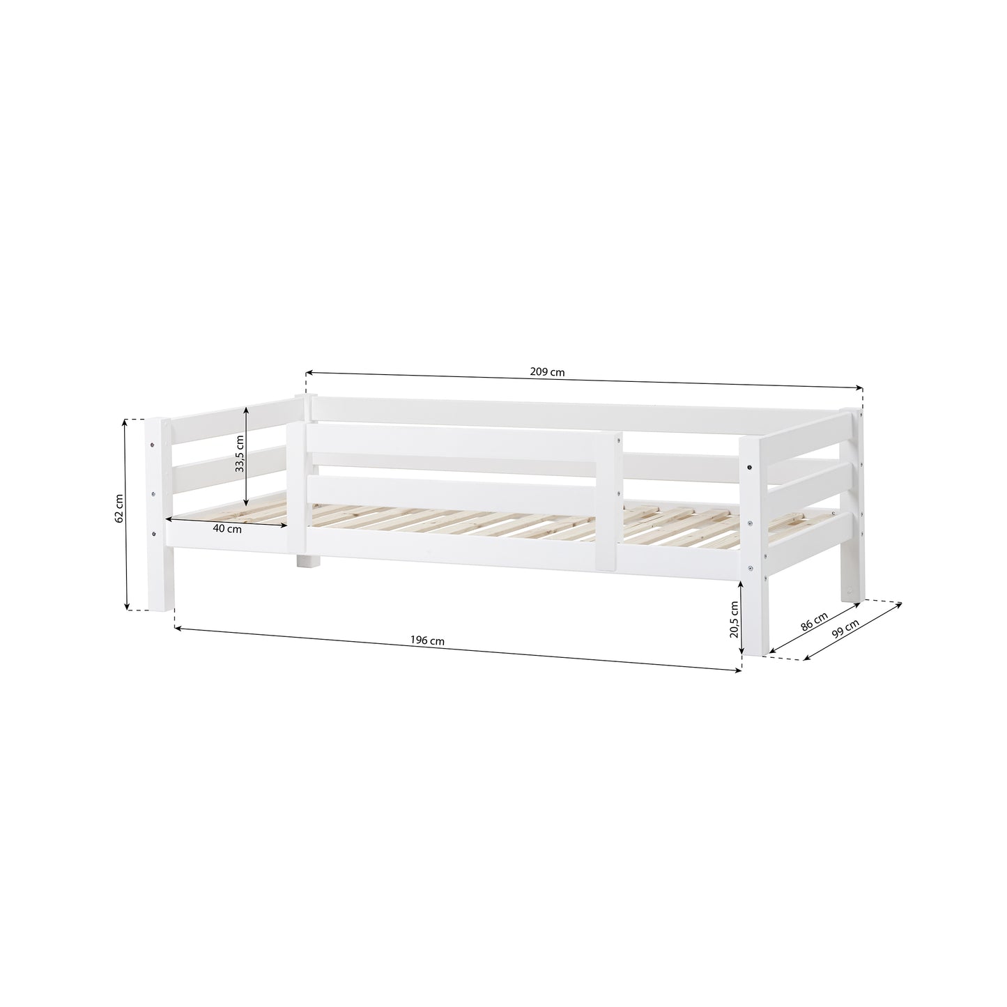 Hoppekids ECO Luxury Junior bed with 1/2 bed rail