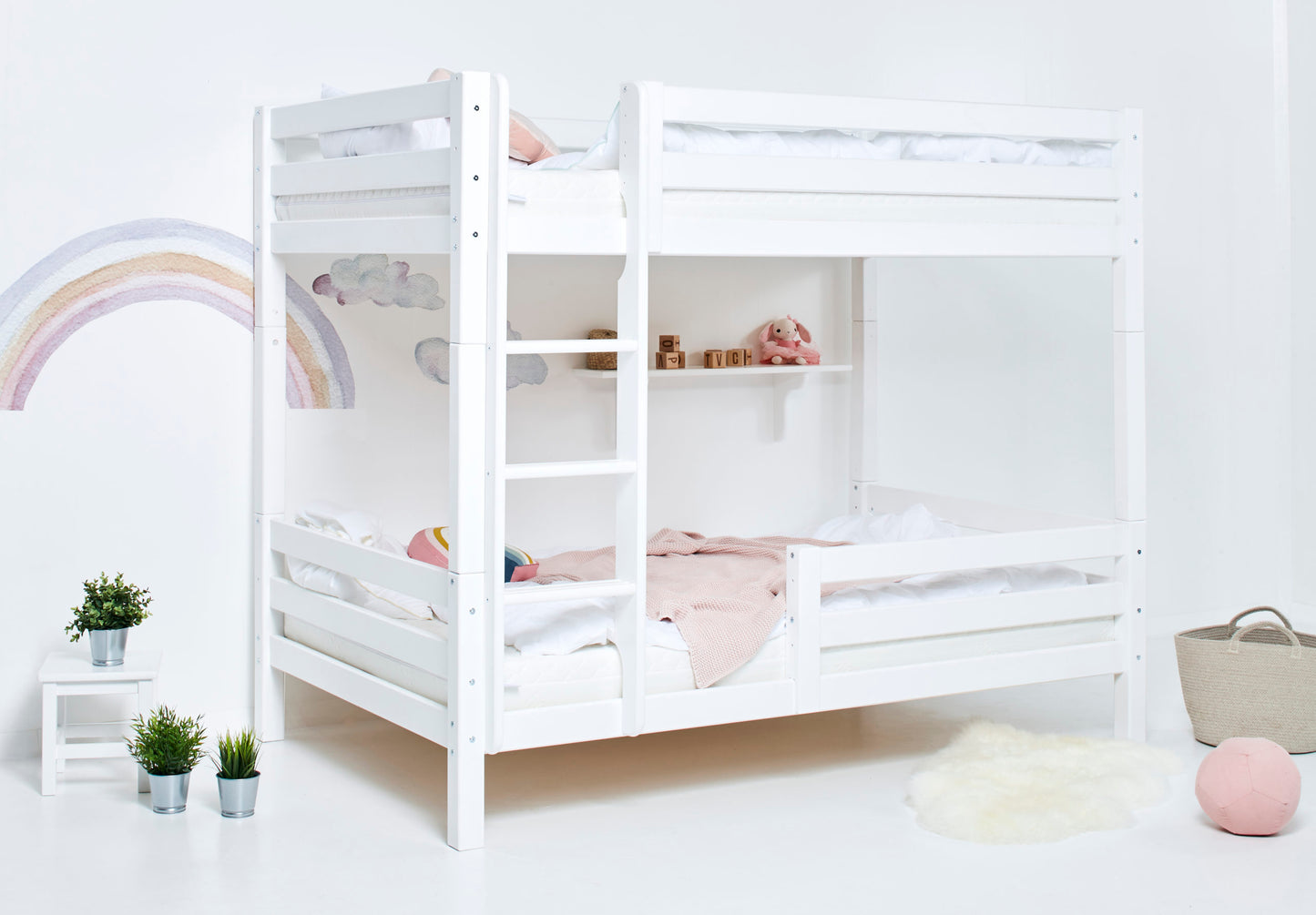 Hoppekids ECO Luxury High bunk bed with ladder and 1/2 bed rail