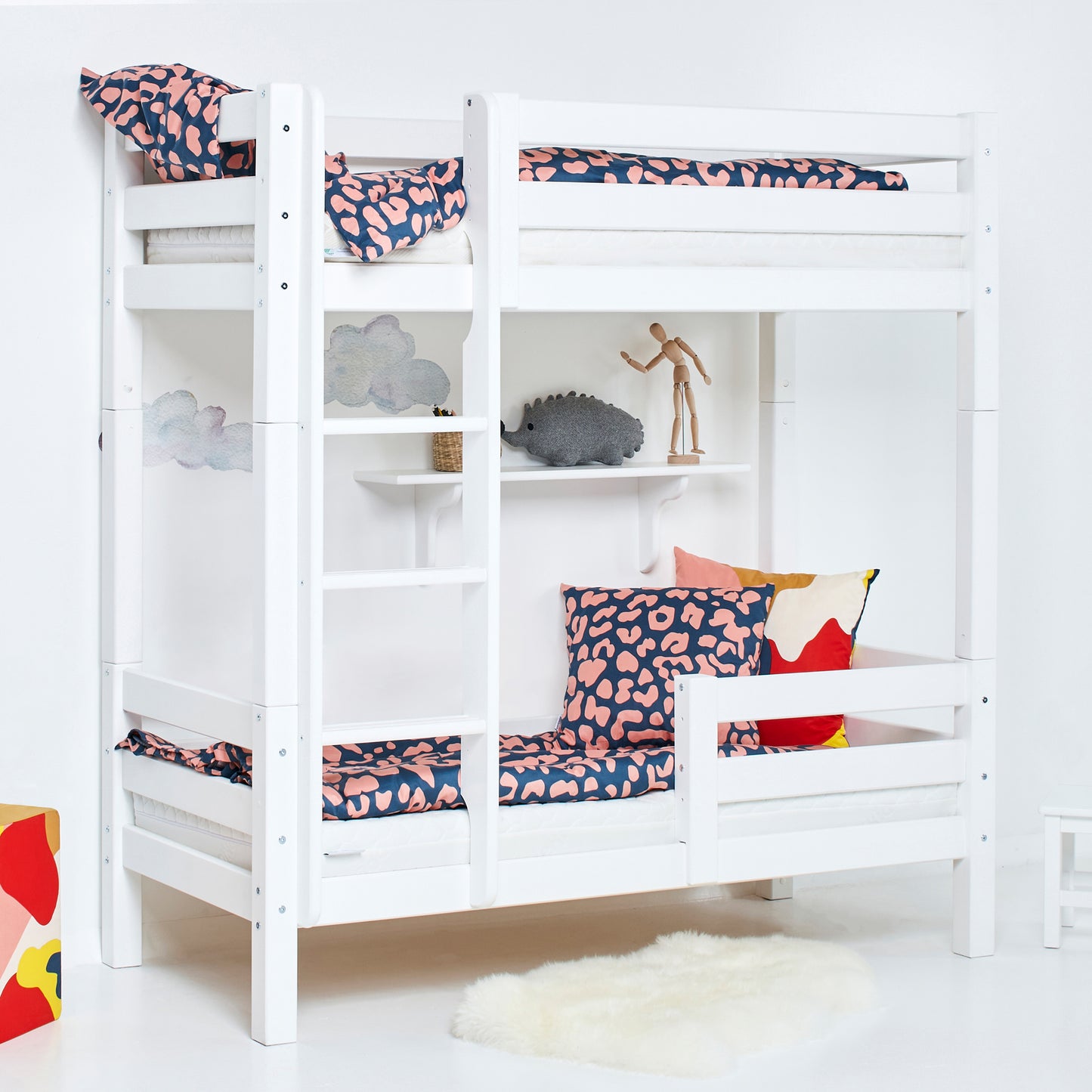 Hoppekids ECO Luxury High bunk bed with ladder and 1/2 bed rail