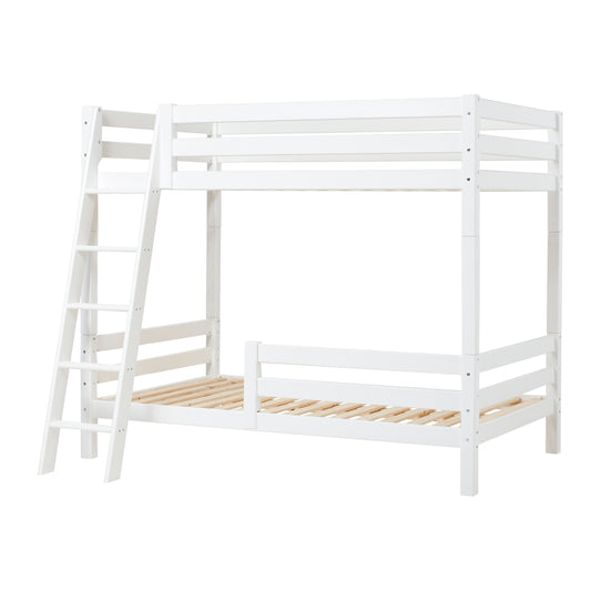 Hoppekids ECO Luxury High bunk bed with slanted ladder and 1/2 bed rail