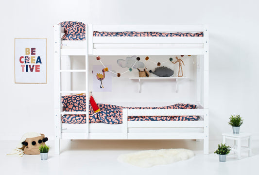 Hoppekids ECO Luxury High bunk bed with flexible slatframe, backrail and 1/2 bed rail