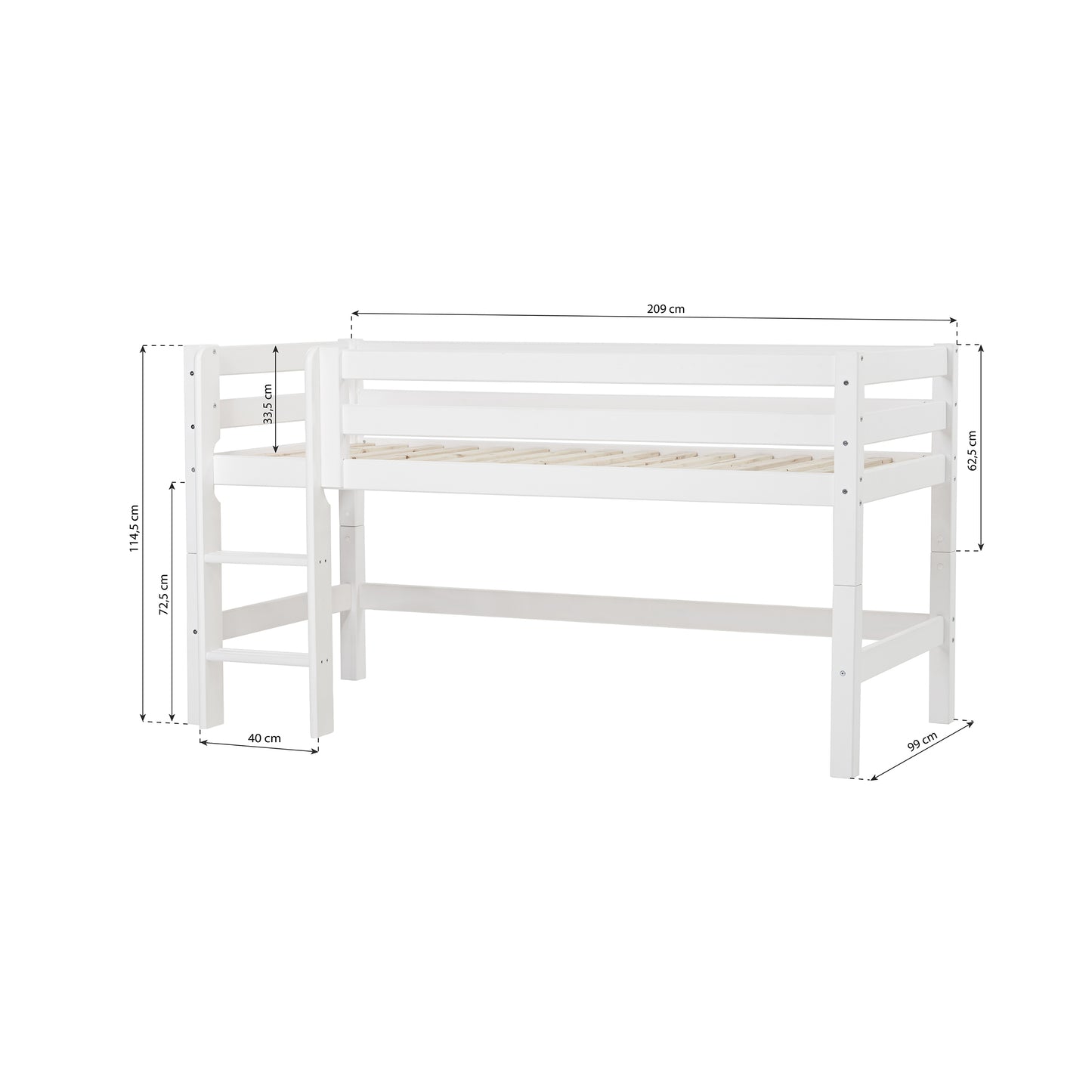 Hoppekids ECO Luxury half high bed