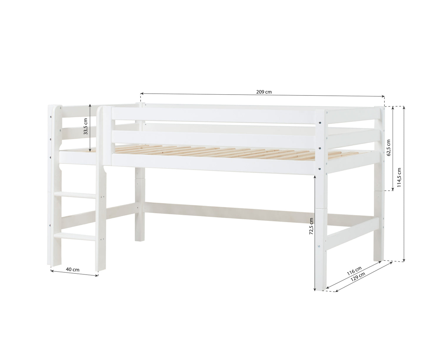 Hoppekids ECO Luxury half high bed