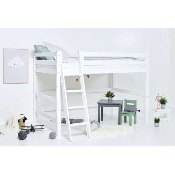 Hoppekids ECO Luxury mid high bed with Slanted ladder