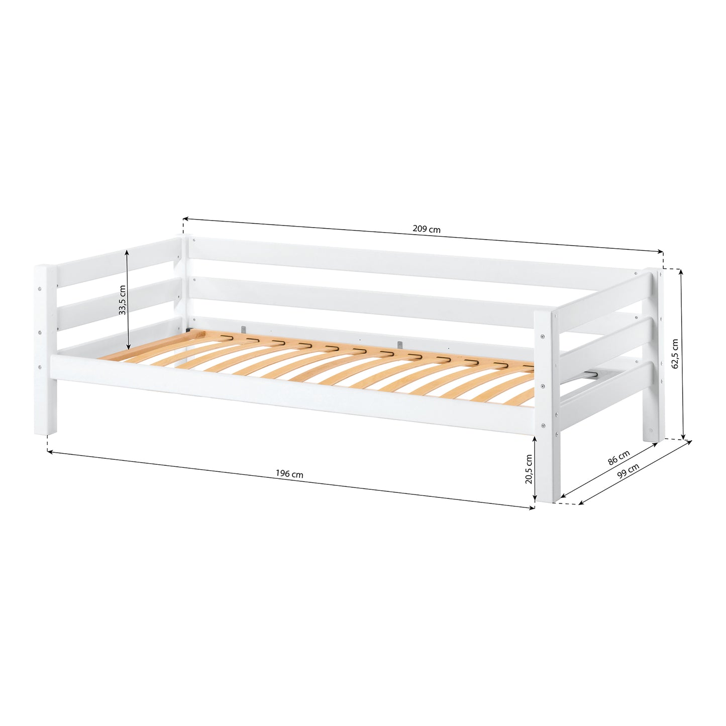 Hoppekids ECO Luxury junior bed w. flexible slat frame